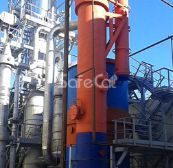 Flue gas catalytic afterburner