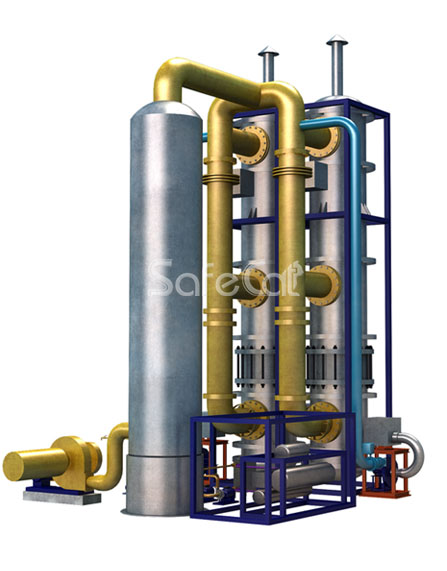 Off-gas catalytic purification and methanol distillation unit. Version
